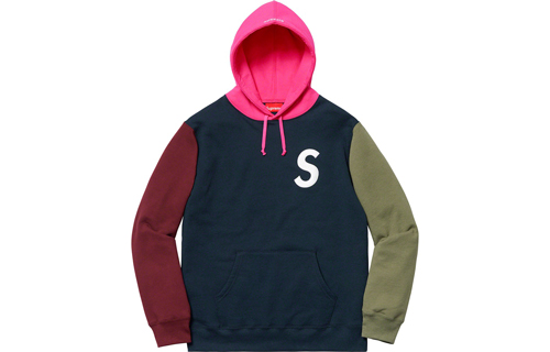 Худи Supreme Colorblocked Hooded Sweatshirt (темно-синее)