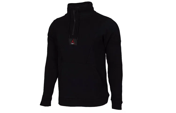 Jordan Sweatshirts Men's Black Stand Collar Moderate Regular