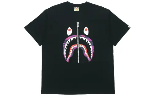 A BATHING APE Color Camo Silver Zip Shark Tee SS23