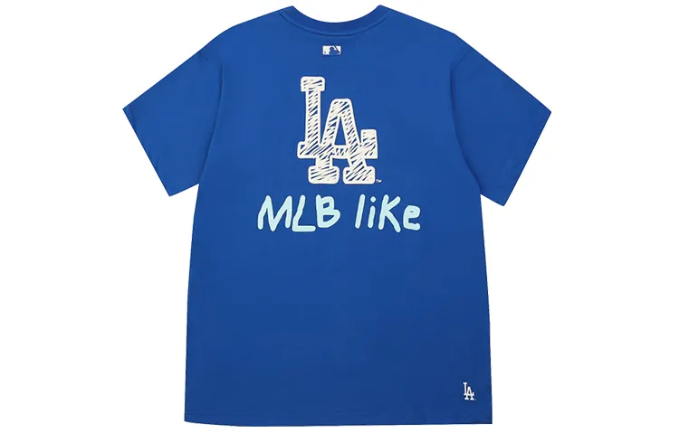 MLB Drop Shoulder Sleeve T Shirt Unisex Blue