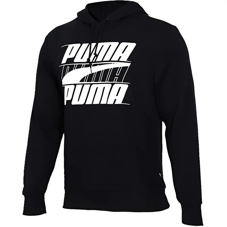 PUMA Sweatshirts Men's Black Hooded Moderate Regular