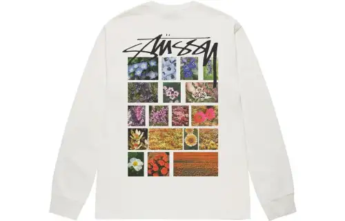 Stussy Flower Grid Pigment Dyed Long Sleeve Tee