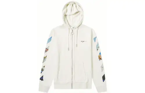 OFF WHITE Diag Colored Arrow Zip Hoodie