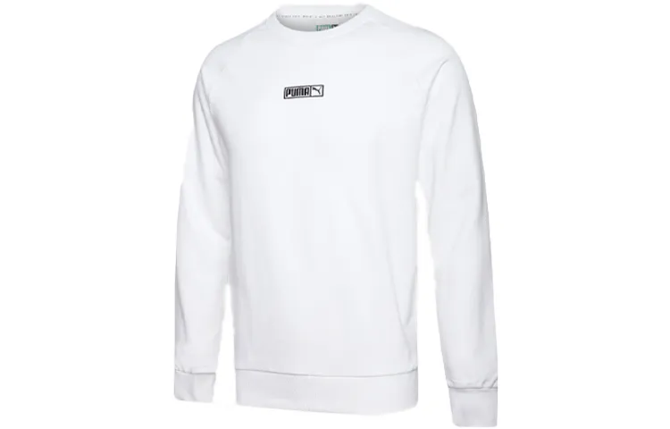 PUMA Sweatshirts Unisex White Crew Neck Moderate Regular