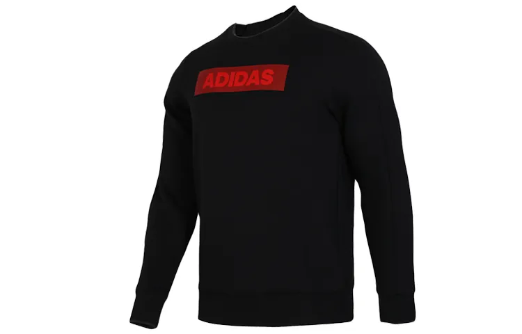 Adidas Sweatshirts Men's Black Crew Neck Moderate Regular