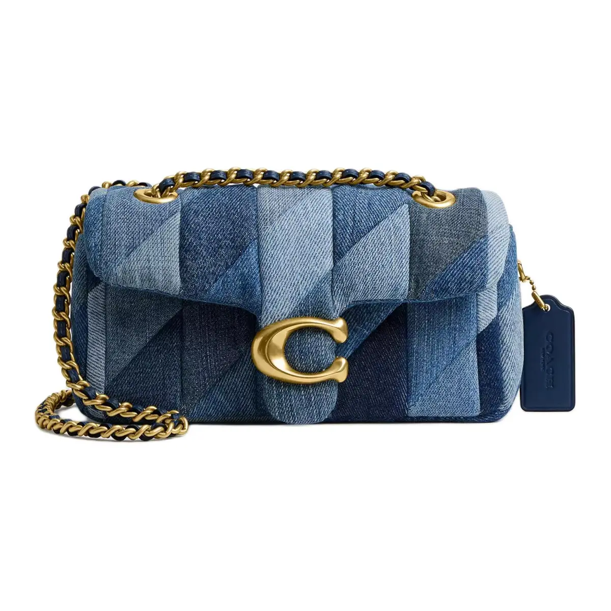 COACH Tabby Denim With Nappa Leather Shoulder Bag Small Women's Denim Blue