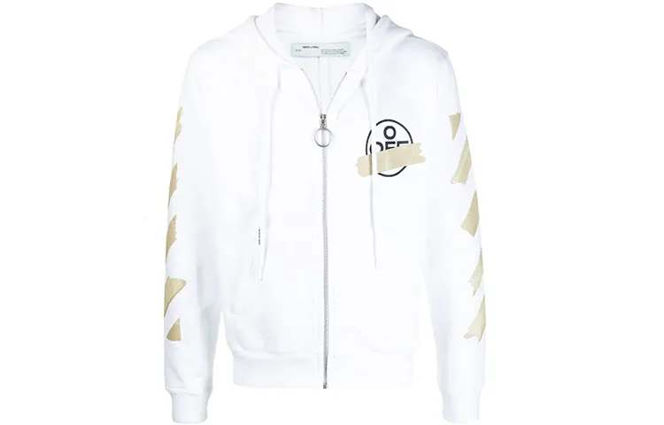 OFF WHITE Tape Diag Arrows Zip Up Hoodie