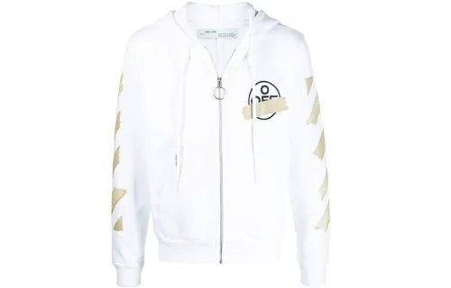 OFF WHITE Tape Diag Arrows Zip Up Hoodie