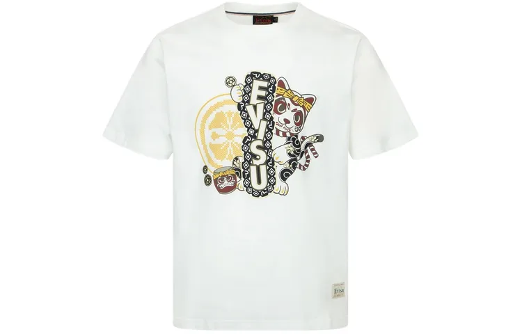 EVISU T Shirts Unisex Crew Neck Moderate Straight Fit