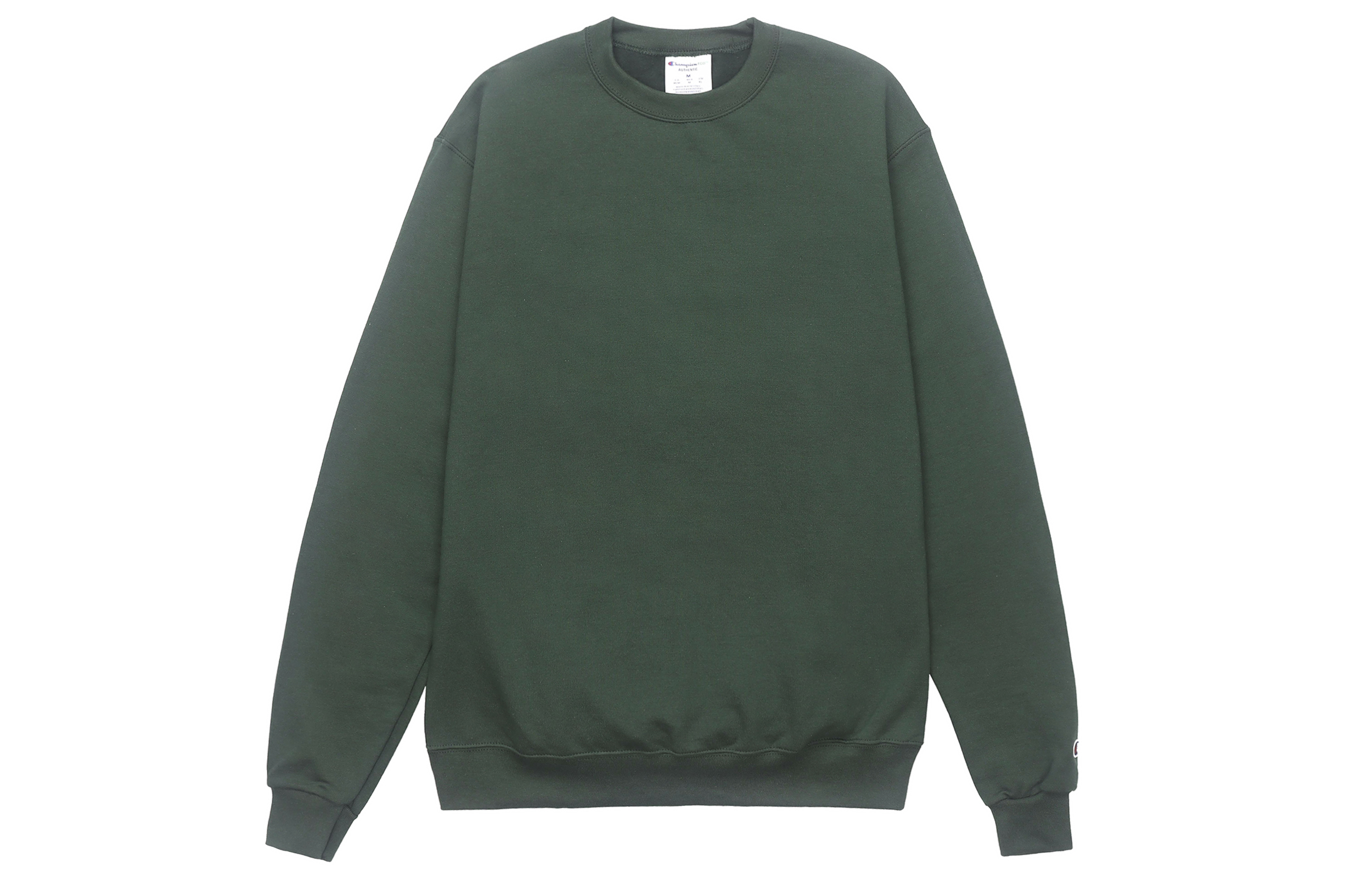 Champion Pullover Cuff Single Label Fleece Lined Crew Neck Sweatshirt US Version Unisex Green