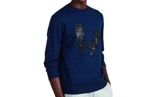 HERMES Sweatshirts Men's Indigo Crew Neck Moderate Regular