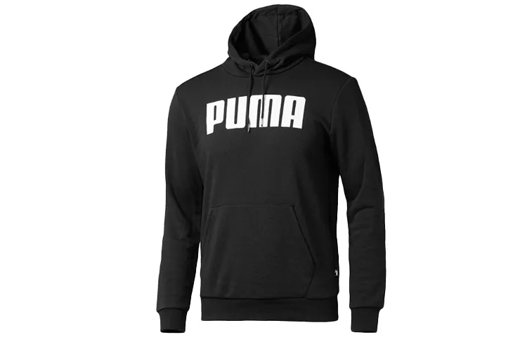 PUMA Sweatshirts Men's Black Hooded Moderate Straight Fit