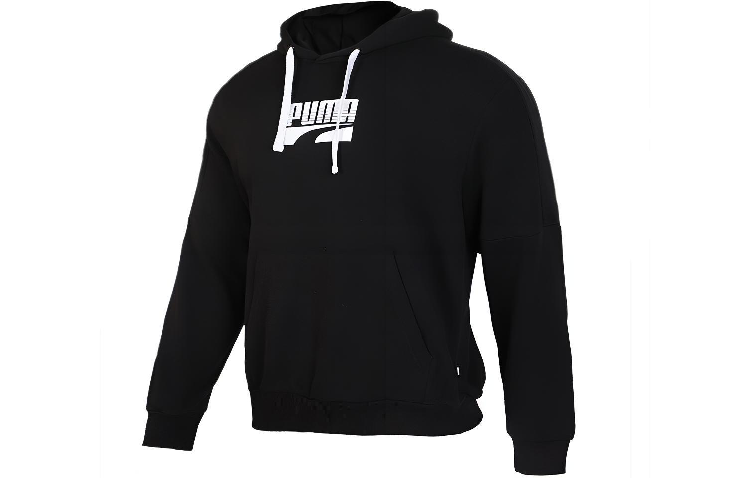 PUMA Sweatshirts Men's Black Hooded Moderate Regular