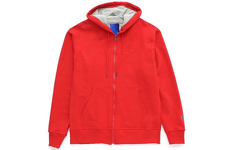 Champion Double Label Zippers Fleece Lined Sweatshirt US Version Unisex Red