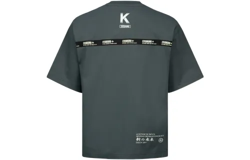 EVISU T Shirts Men's Dark Green Crew Neck Moderate Straight Fit