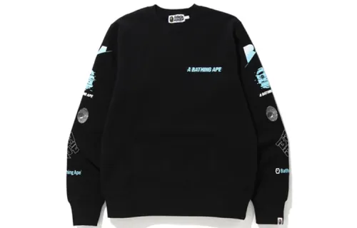 A BATHING APE Sweatshirts Unisex Crew Neck Moderate Regular