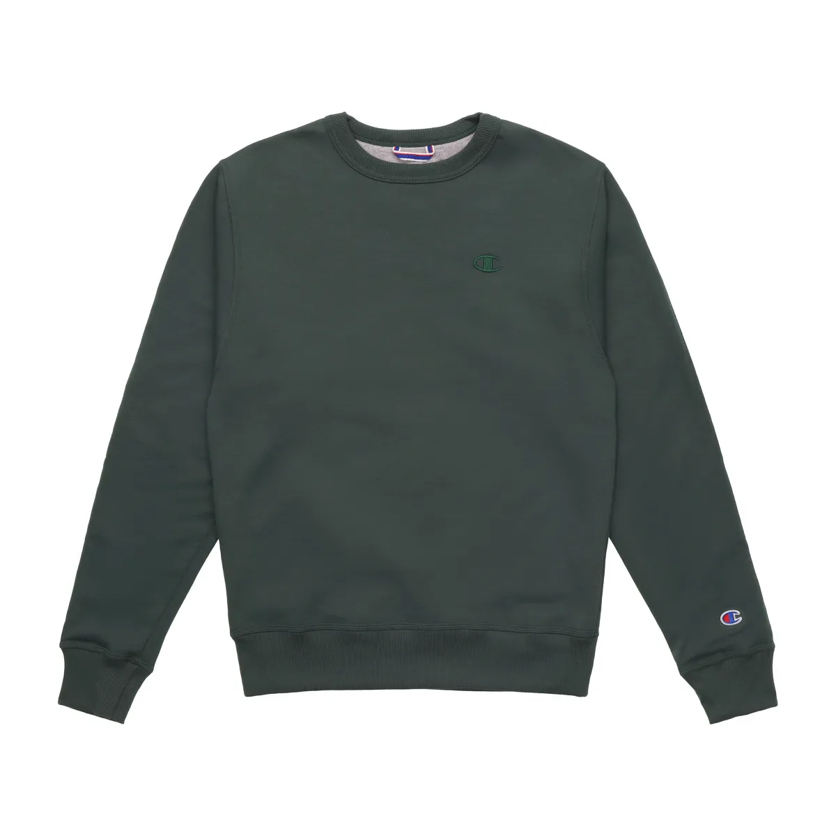 Champion Double Logo Embroidery Armbands Chest Logo Pullover Fleece Cuffed Round Neck Winter Sweatshirt Unisex