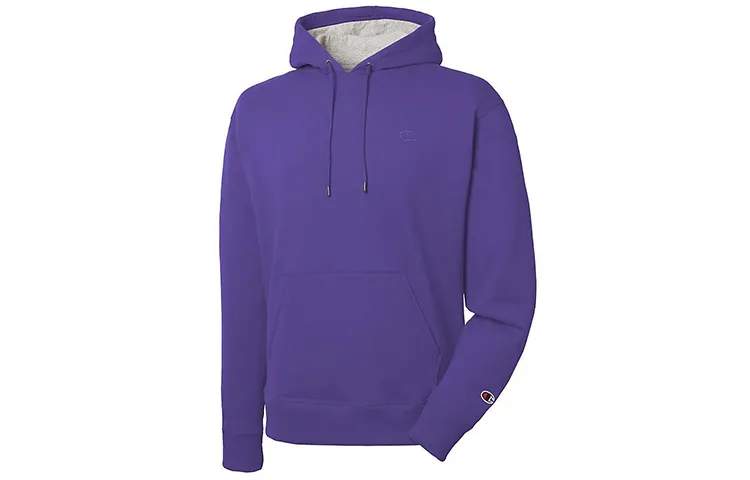 Champion Chest Cuff Double Logo Fleece Lined Pullover Sweatshirt US Version Unisex Purple