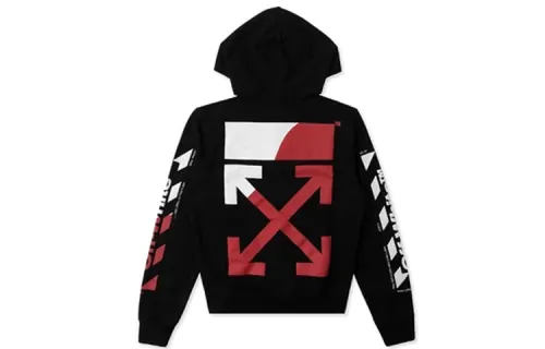 OFF WHITE Diagonal Split Logo Hoodie