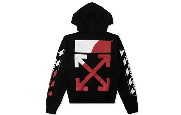 OFF WHITE Diagonal Split Logo Hoodie