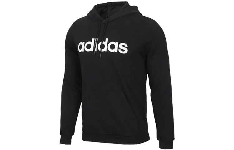 Adidas Sweatshirts Men's Black Hooded Moderate Straight Fit
