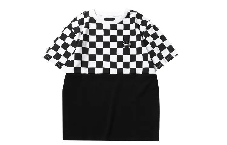 Vans T Shirt Men's Black White Plaid