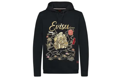 EVISU Hooded Regular Sweatshirt Men's Black