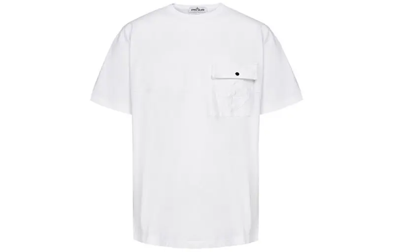 STONE ISLAND T Shirts Men's White Crew Neck Moderate Straight Fit