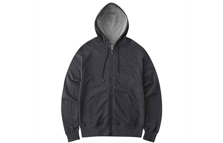 Champion Double Label Zippers Fleece Lined Sweatshirt US Version Unisex Dark Gray