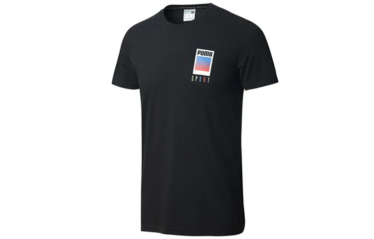 PUMA Sports Print T-Shirts Men's Crew Neck Moderate Straight Fit