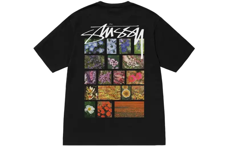 Stussy SS23 Floral Print Crew Neck Pullover T-Shirt