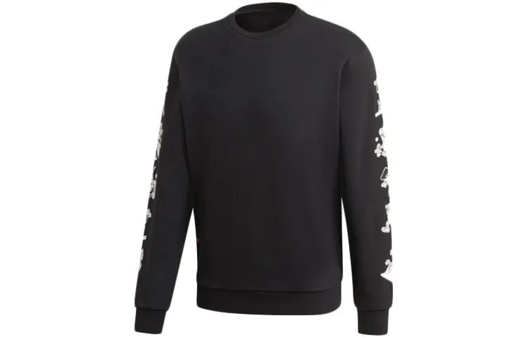 Adidas X Disney Sweatshirts Men's Black Crew Neck Moderate Regular