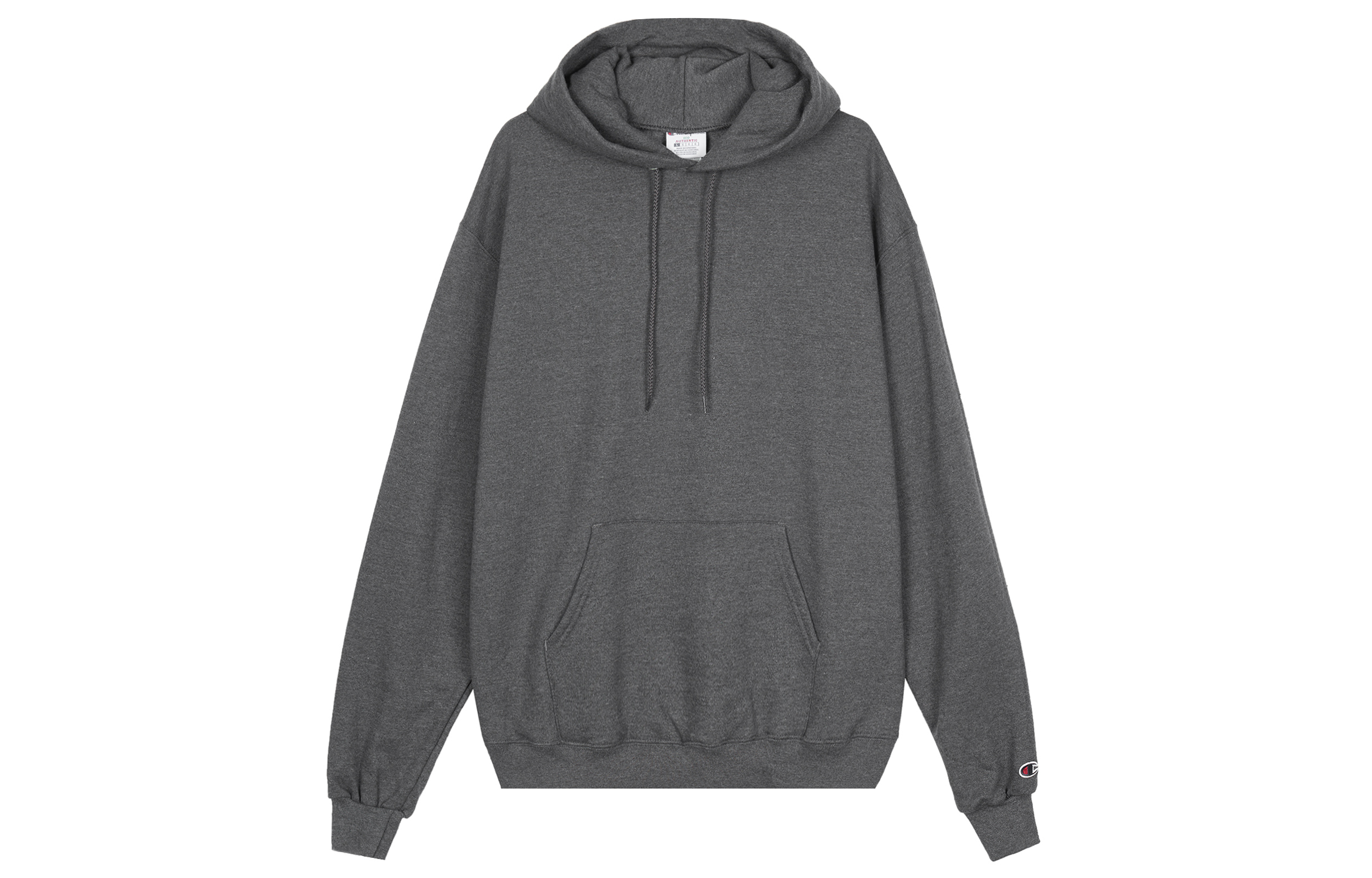 Champion Cuff Single Label Fleece Lined Pullover Sweatshirt US Version Unisex Dark Gray