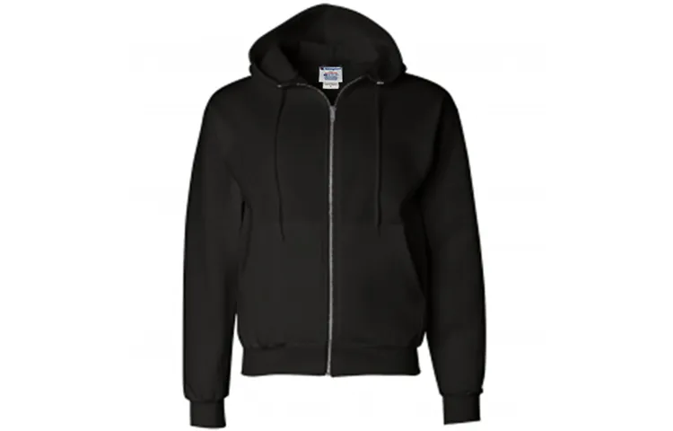 Champion Single Label Zippers Fleece Lined Sweatshirt US Version Unisex Black