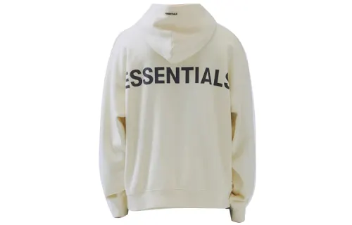 Fear Of God Essentials FW19 Pullover Hoodie Back Letter Logo Shirt Fleece Lined American Heavyweight Sweatshirt Unisex