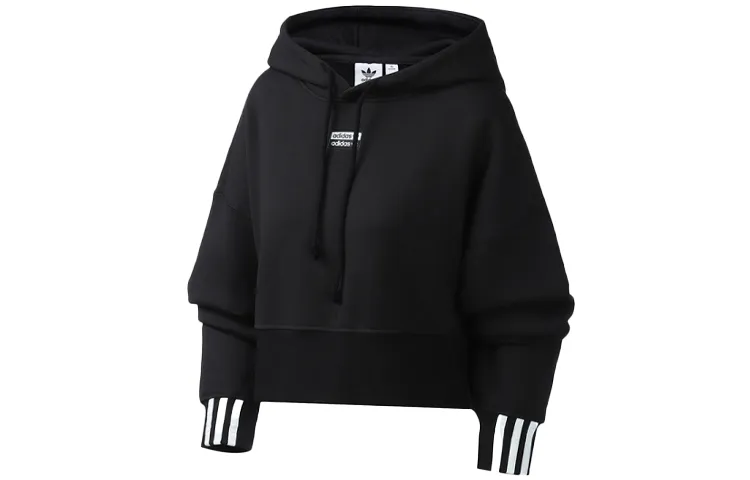 Adidas Originals Sweatshirts Women's Black Hooded Moderate Regular