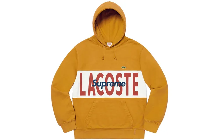 Supreme X Lacoste Logo Panel Hooded Sweatshirt