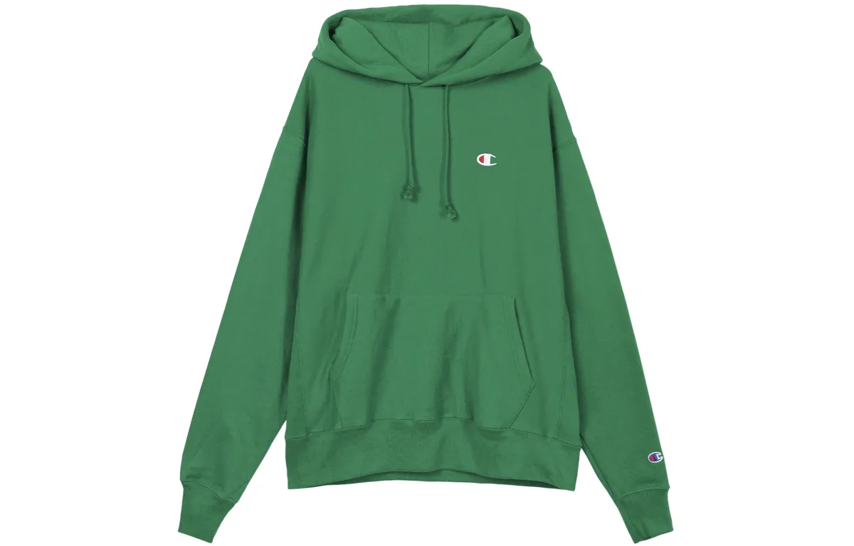 Champion Fleece Lined Pullover Sweatshirt US Version Unisex Green