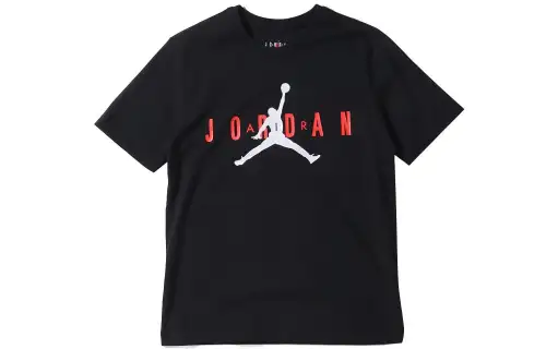 Jordan Wordmark T Shirts Men's Crew Neck Moderate Straight Fit