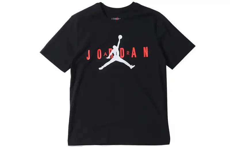 Jordan Wordmark T Shirts Men's Crew Neck Moderate Straight Fit