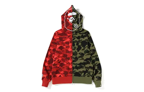 Bape 1st X Color Camo 2nd Ape Half Full Zip Hoodie