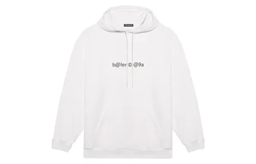 Balenciaga Sweatshirts Men's White Hooded Moderate Regular