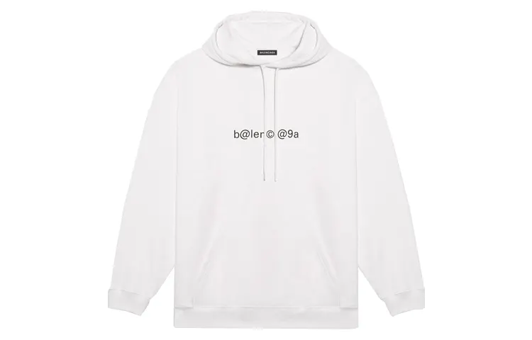 Balenciaga Sweatshirts Men's White Hooded Moderate Regular