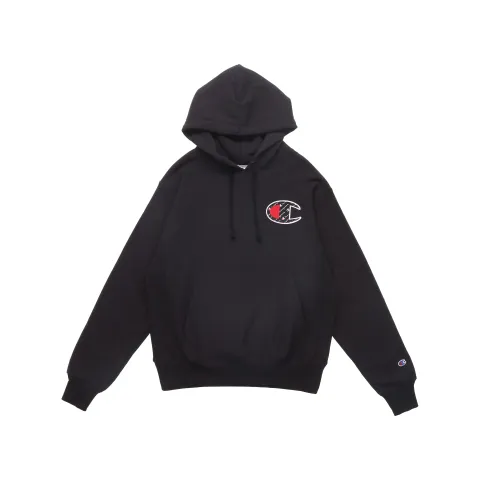 Champion MEN'S FLC Over Champion Embroidery Pullover With Large C Applique Fleece Lined Hood Sweatshirt US Version