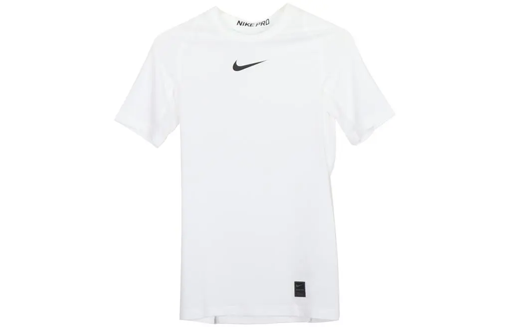 Nike T-Shirts Men's White Crew Neck Moderate Straight Fit
