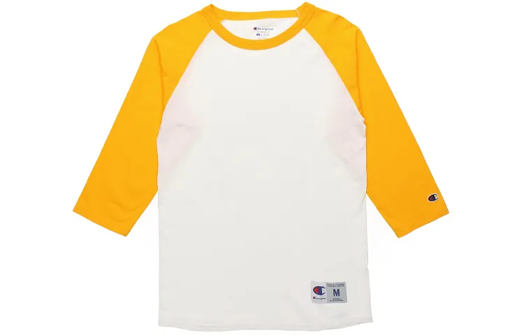 Champion T Shirt US Version Unisex White Yellow