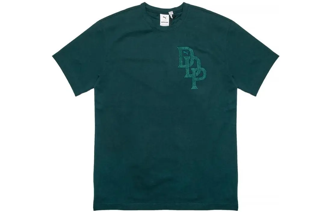 PUMA Dapper Dan T-Shirts Men's Green Crew Neck Moderate Straight Fit
