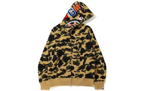 A Bathing Ape 1st Camo Shark Full Zip Hoodie 'Yellow'