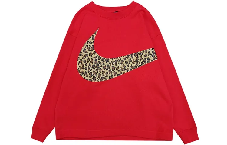 Nike Sweatshirts Women's Red Crew Neck Moderate Regular