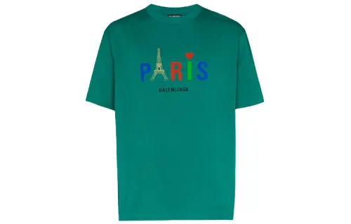 Balenciaga T Shirts Men's Crew Neck Moderate Straight Fit